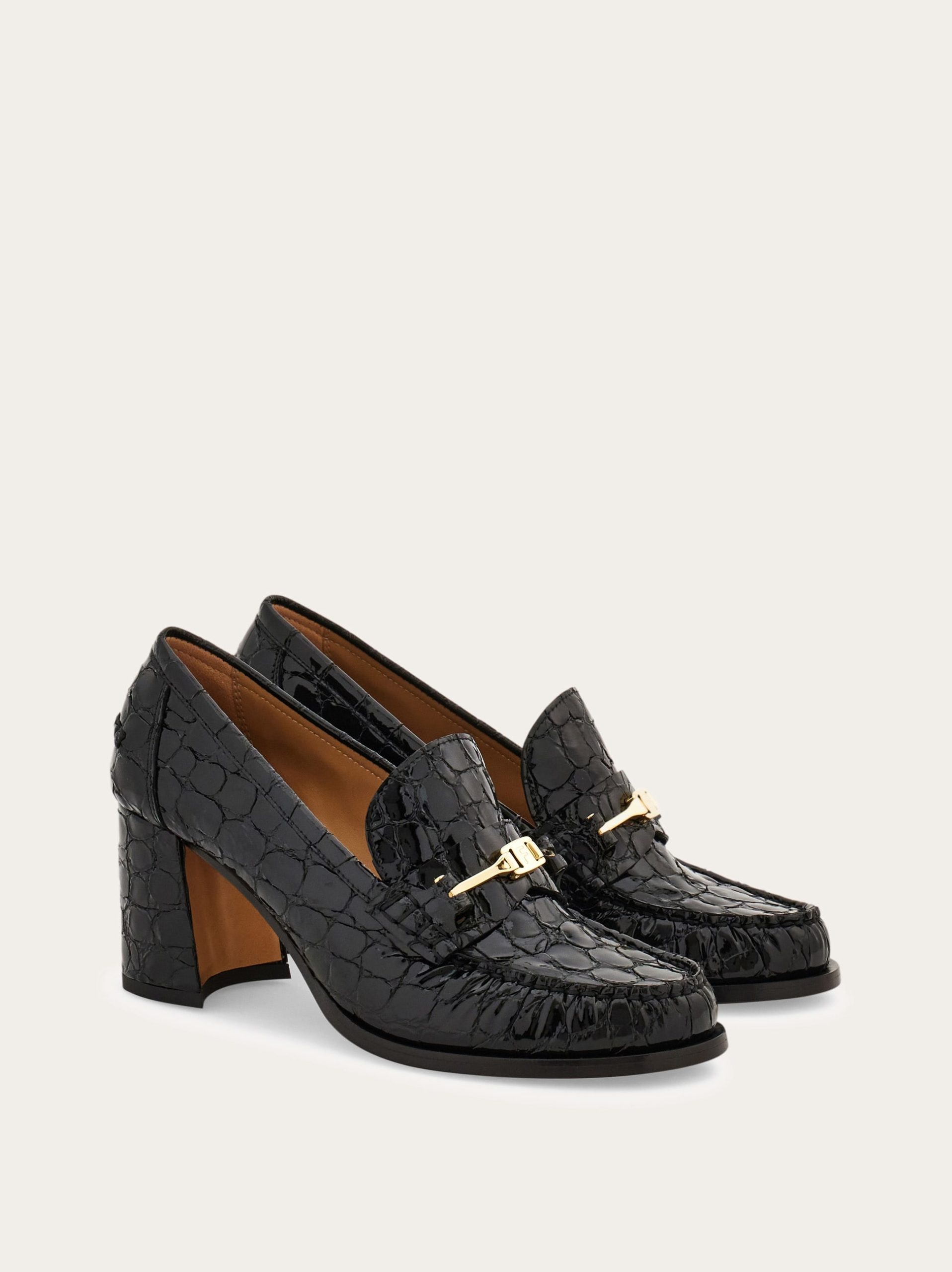 Ferragamo F buckle heeled loafer - Image 4